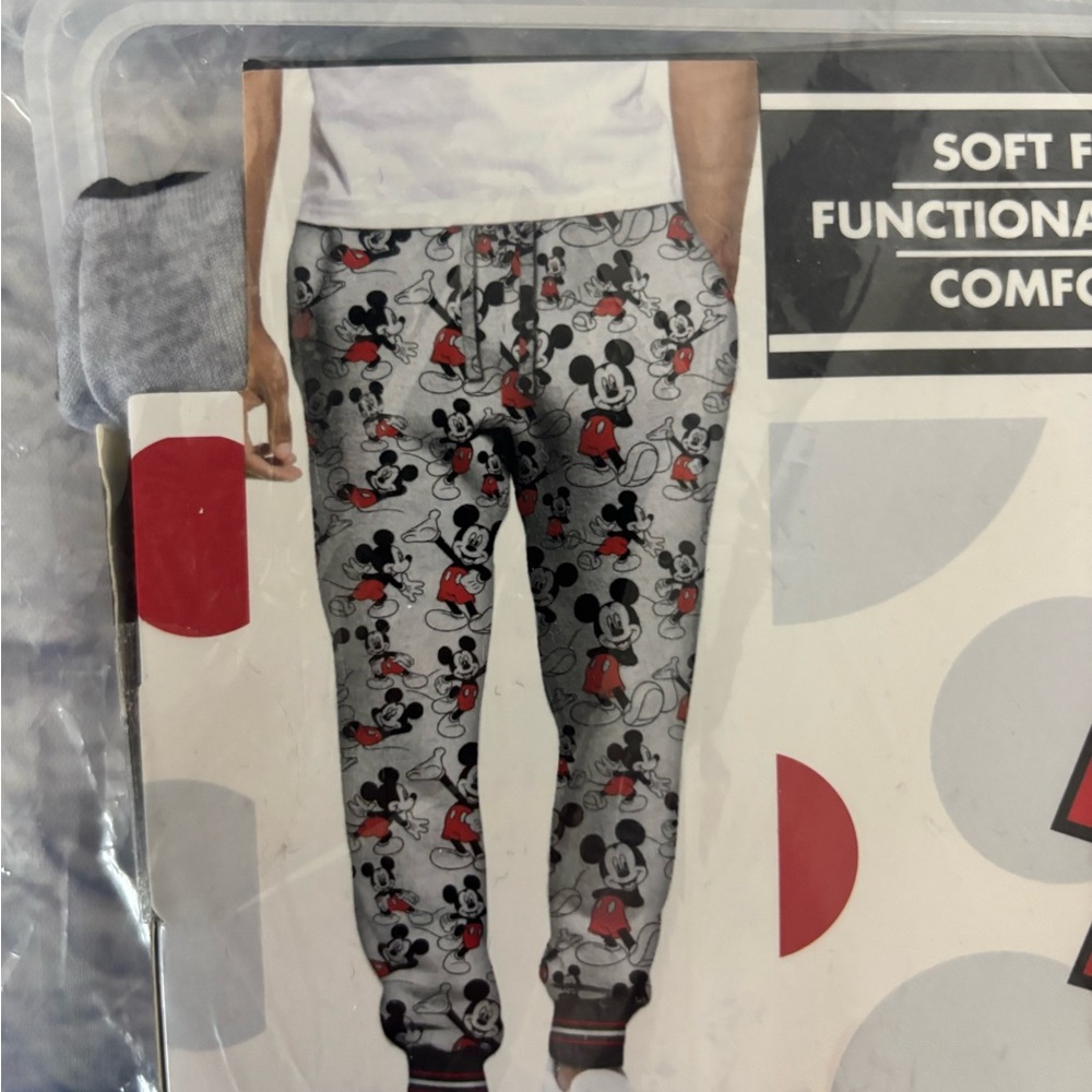 Mickey Mouse Soft Gray Pajama PJ Lounge Jogger Pants Mens Size 2XL 44-46 NWT